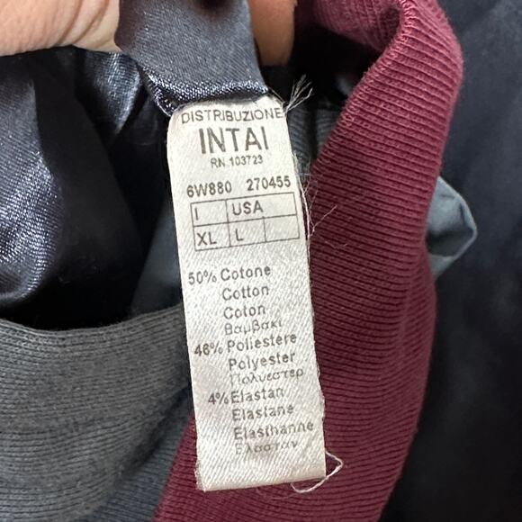 EMPORIO ARMANI Reversible Bomber Jacket Satin Gray Maroon Sz L $995 - Picture 6 of 7